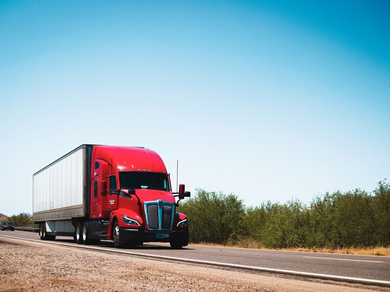 Modern truck on the highway